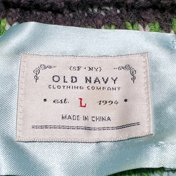 VINTAGE 90s Old Navy Lambswool Blend Knit Fur Trim Hood Cap Sleeve Sweater Vest - Picture 11 of 12